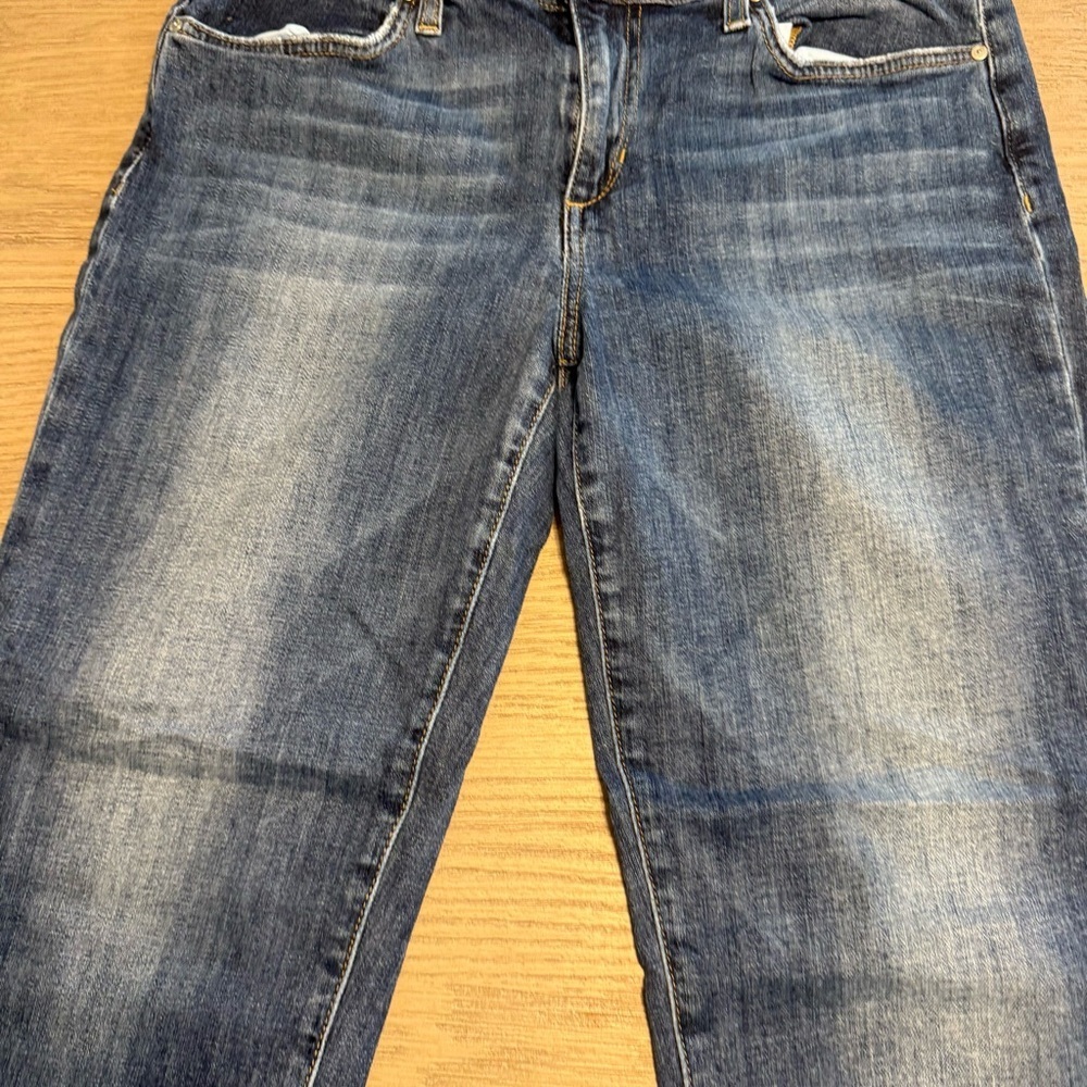 Joe's Jeans Straight Ankle Distressed High Low Hem Sz 30 Classic Preppy Luxury - Picture 6 of 8